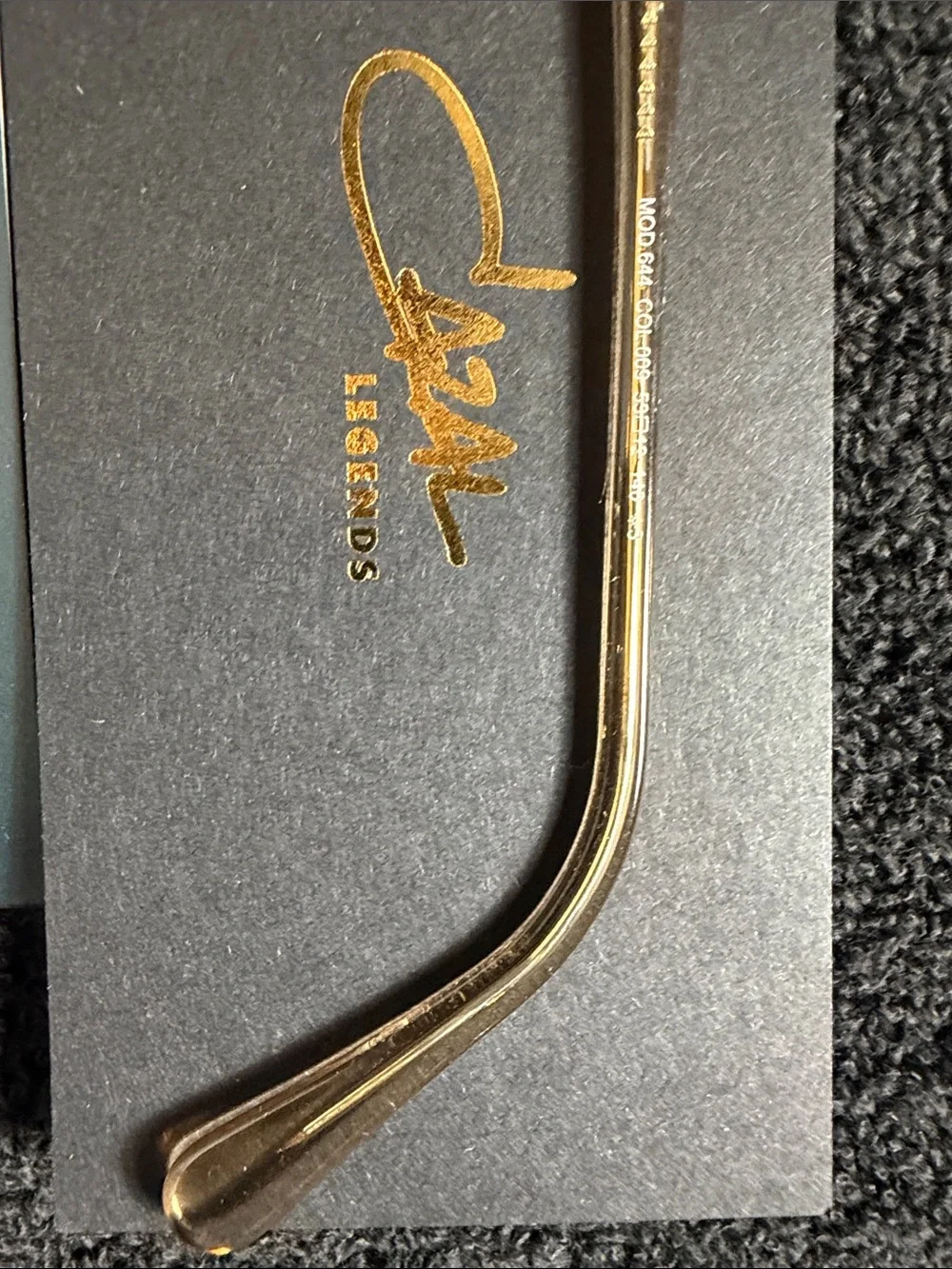 Cazal Gold Round Sunglasses with Dark Lenses